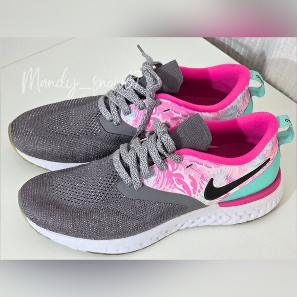 Nike Odyssey React Flyknit 2 Floral Print Women’s Sneakers Size 8 - Picture 2 of 7